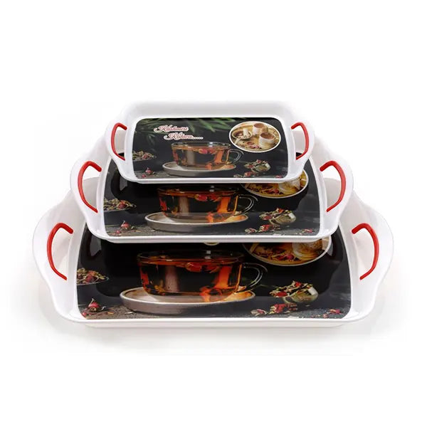GC-Tray Set with Rectangular Shape, Printed W
